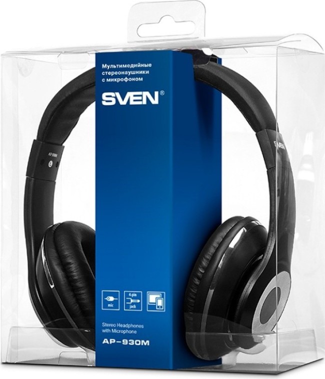Sven AP-930M с микрофоном (черн/сер.)