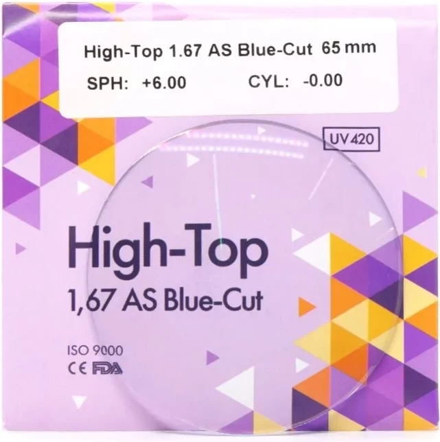 Окулярні лінзи High-Top 1.67 AS Blue-cut