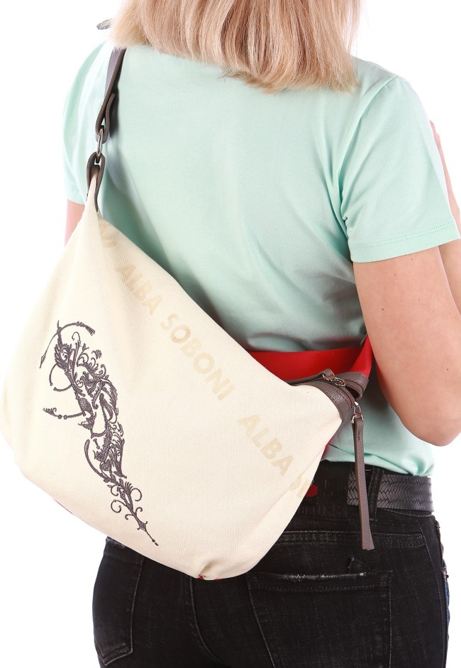 Сумка женская Alba Soboni 190392 красный-темно-серый