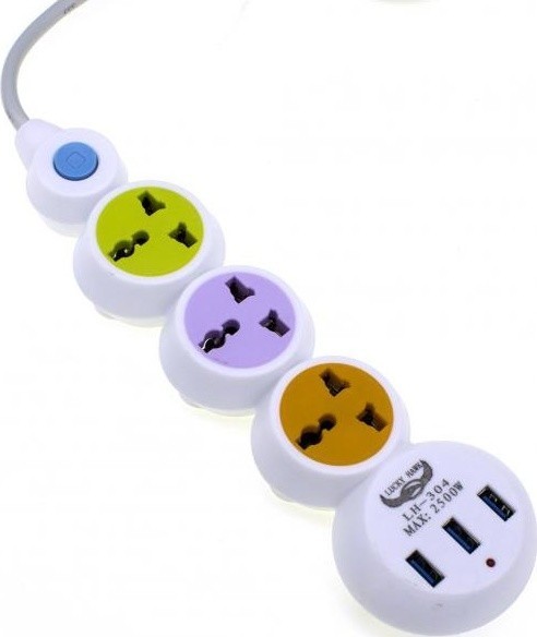 Хаб/СЗУ/удлинитель 220V (3 розетки+3 USB) LH304 Хаб/СЗУ/удлинитель 220V (3 розетки+3 USB) LH304