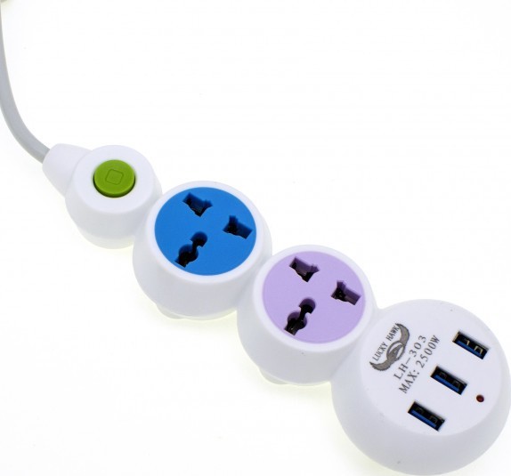Хаб/СЗУ/удлинитель 220V (2 розетки+3 USB) LH303 Хаб/СЗУ/удлинитель 220V (2 розетки+3 USB) LH303
