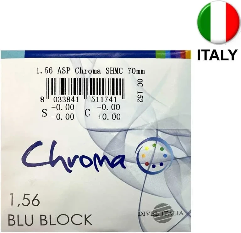 Окулярні лінзи Divel Italia 1.56 асферична лінза з покриттям Chroma