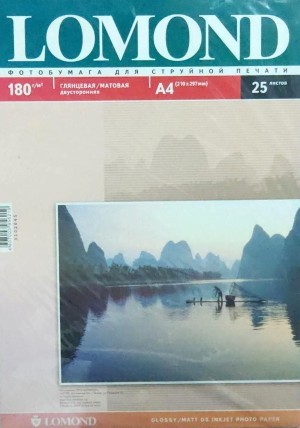 Бумага Lomond 180 г/м, гл./матт., А4, 25л. Бумага Lomond 180 г/м, гл./матт., А4, 25л.