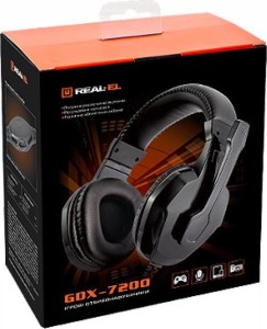 Ігрові стереонавушники з мікрофоном REAL-EL GDX-7200, чорний