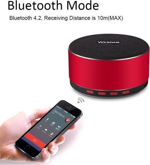 Акустическая система с Bluetooth WESDAR K15 black+red