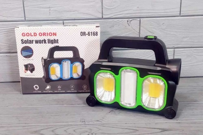 Фонарь светильник Power Bank R-6168+COB (солнечная батарея)