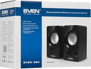 Акустична система 2.0 SVEN 354, потужність 2х2.0 Вт(RMS) чорний