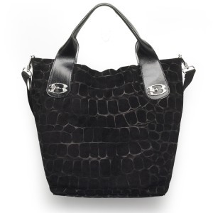 B5091 BRACCIALINI COCCODRILLO Кожа Черная Сумка женская BRACCIALINI