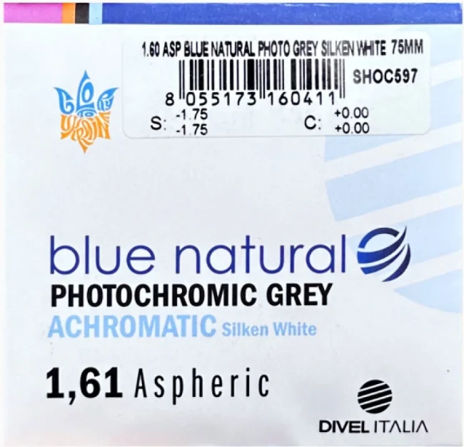 Divel 1.61 AS Photochromic Silken White Blue Natural
