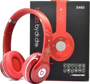 Наушники беспроводные S460 Красный (Bluetooth+SD card+FM+with cable)