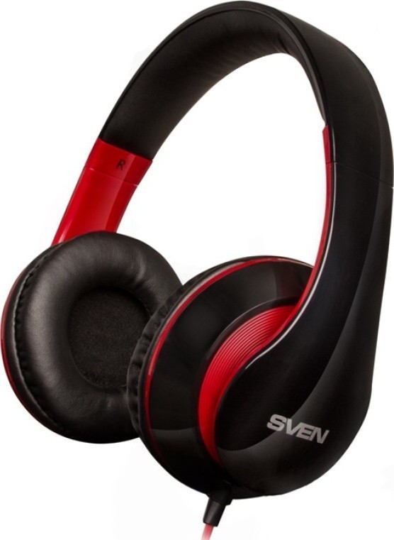 Навушники із мікрофоном SVEN AP-940MV чорно-червоні та регулятором гучності