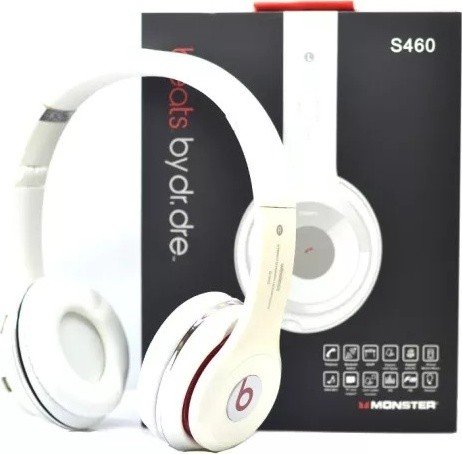 Наушники беспроводные S460 Белый (Bluetooth+SD card+FM+with cable)