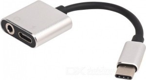 Адаптер-разветвитель Type-C для наушников и зарядки JBC042