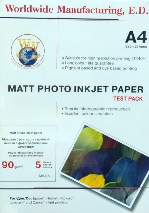 Бумага WWM 90 г/м, матт, А4 5л.