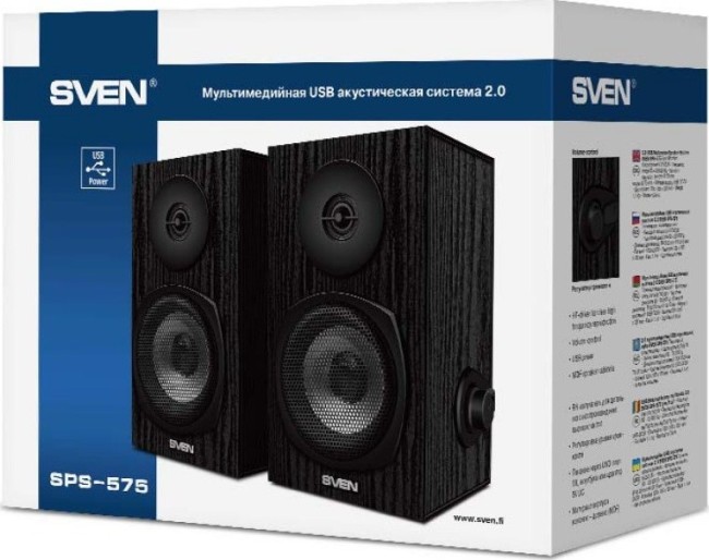 Акустична система 2.0 SVEN SPS-575, чорний (6Вт, USB)