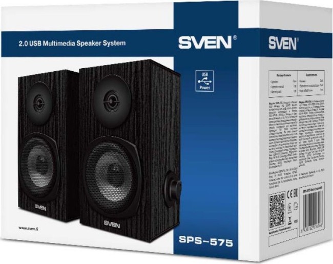Акустична система 2.0 SVEN SPS-575, чорний (6Вт, USB)