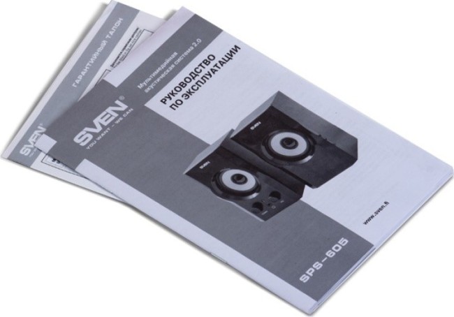 Акустична система SVEN SPS-605 2.0, потужність 2х3 Вт(RMS), чорний