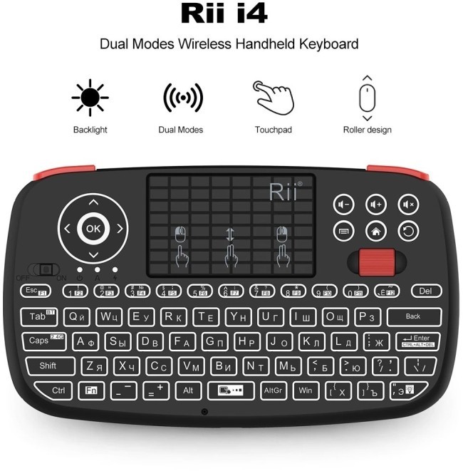 Rii i4 Mini Bluetooth Keyboard 2.4GHz Dual Modes Ukrainian