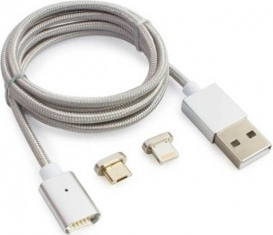 Кабель магнитный USB 2 в 1 microUSB/IPHONE ткань (1м) Кабель магнитный USB 2 в 1 microUSB/IPHONE ткань (1м)