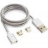 Кабель магнитный USB 2 в 1 microUSB/IPHONE ткань (1м)