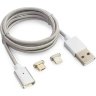 Кабель магнитный USB 2 в 1 microUSB/IPHONE ткань (1м)