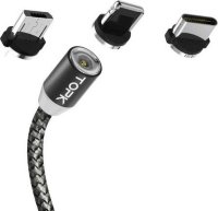 Кабель USB магнитный 360° 3 in 1 (type C, micro, IPHONE)