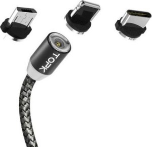 Кабель USB магнитный 360° 3 in 1 (type C, micro, IPHONE)