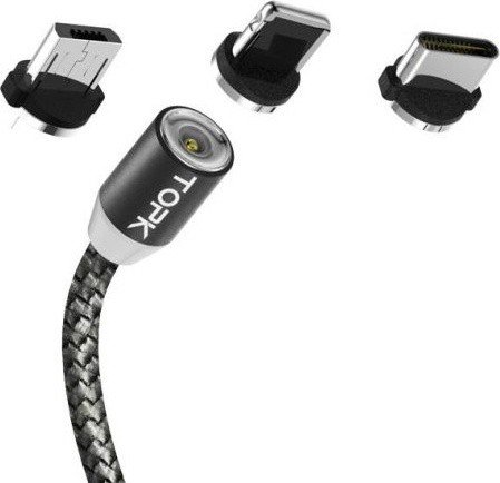 Кабель USB магнитный 360° 3 in 1 (type C, micro, IPHONE)