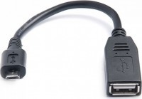 Кабель REAL-EL USB2.0 OTG 0.1m, чорний