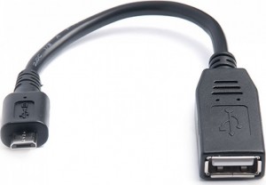 Кабель REAL-EL USB2.0 OTG 0.1m, чорний