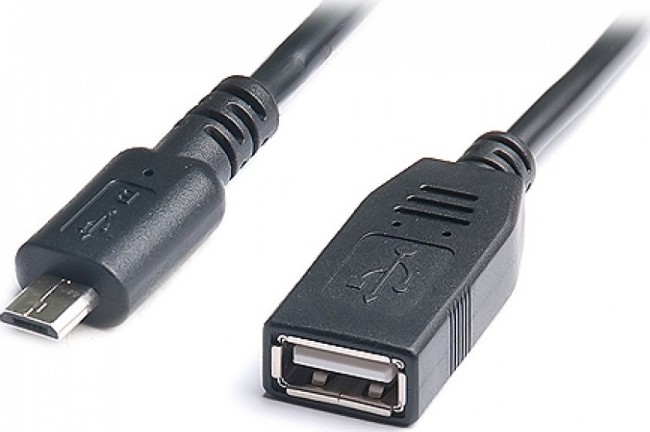 Кабель REAL-EL USB2.0 OTG 0.1m, чорний Кабель REAL-EL USB2.0 OTG 0.1m, чорний