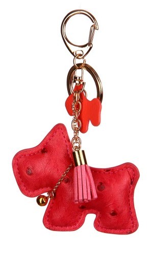 Собака кожаная красная