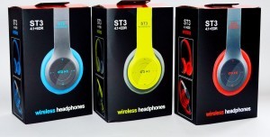 Наушники беспроводные ST Color MIX (Bluetooth+SD card+FM+with cable)