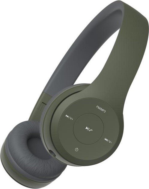 bluetooth headphone HAVIT HV-H2575BT, army-green, with mic