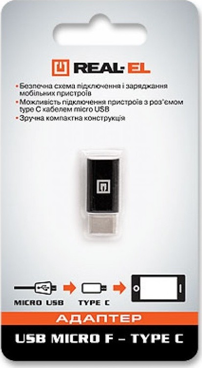 Адаптер REAL-EL Adapter USB Micro F-Type C