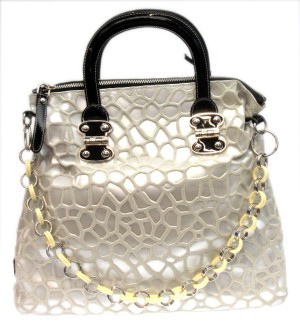 F4008 Кожа Серая Сумка женская FRNC