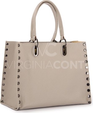 Сумка Virginia Conti большая флотар заклёпки по бокам (Серый)