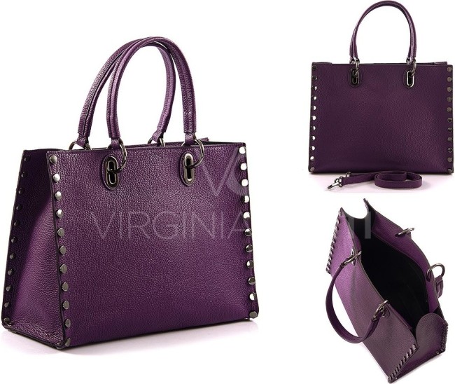 Сумка Virginia Conti большая флотар заклёпки по бокам (Серый)