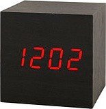 Настольные часы VST-869-3 с оранжевой подсветкой в виде деревянного бруска