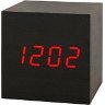 Настольные часы VST-869-3 с оранжевой подсветкой в виде деревянного бруска