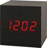 Настольные часы VST-869-1 с красной подсветкой в виде деревянного бруска