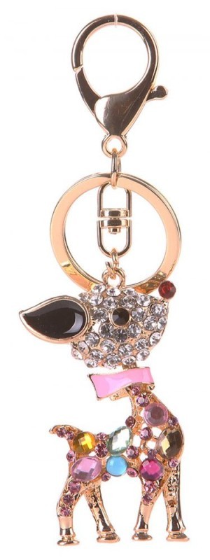 Олень со стразами золото