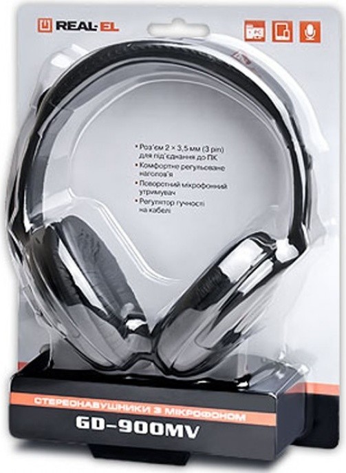 REAL-EL GD-900MV с микрофоном (кожаные)