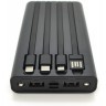 Power bank 10000 mAh Solar, YM-307TYM (5V/200mA), 2xUSB, 5V/1A/2,1A, USB <-> microUSB, ударо защищен