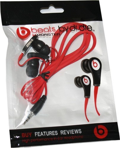 Наушники вакуумные MONSTER BEATS (в пакетиках) Красный