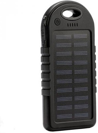 Power bank 5000 mAh Solar, (5V/200mA), 2xUSB, 5V/1A/1A, USB <-> microUSB, влаго/ударо защищеный прор
